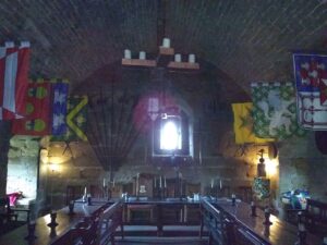 Knights of the Order's banners at Balgonie Castle, Scotland